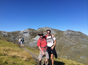 SK and his Dad enjoying the hike up Mt. Arthur (summit behind them). Notice the crystal clear skies! A rarity, especially in NZ summer! (SK's Mom and Mountain Lady in the back ground).