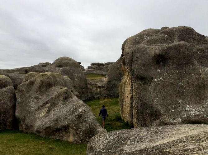 SK getting lost in the elephant rocks.  