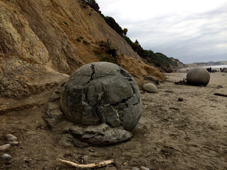 But seriously, these boulders slowly appear as the coast erodes.  It is quite the surreal effect.